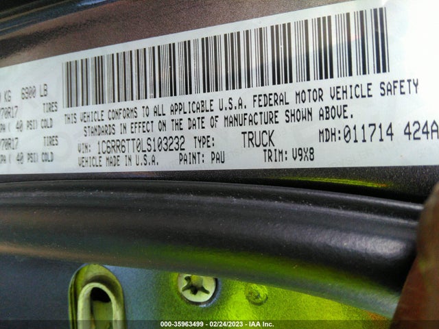 2020 Ram 1500, VIN: 1C6RR6TT0LS103232
