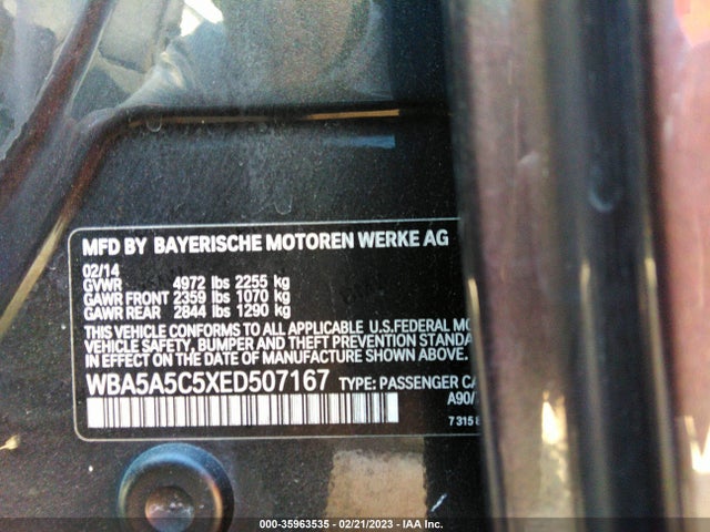 BMW 5 Series 528i 2014 WBA5A5C5XED507167 Image 10
