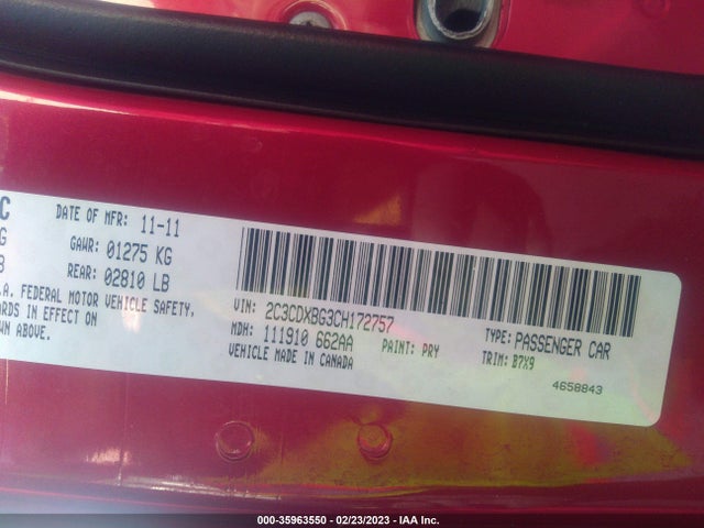 Dodge Charger Se 2012 2C3CDXBG3CH172757 Image 9