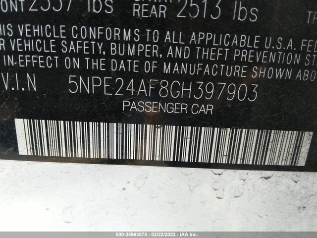 Hyundai Sonata 2.4l Se 2016 5NPE24AF8GH397903 Image 9
