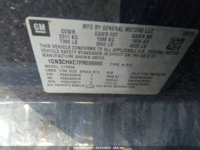 Chevrolet Suburban Ls 2015 1GNSCHKC7FR698866 Image 11