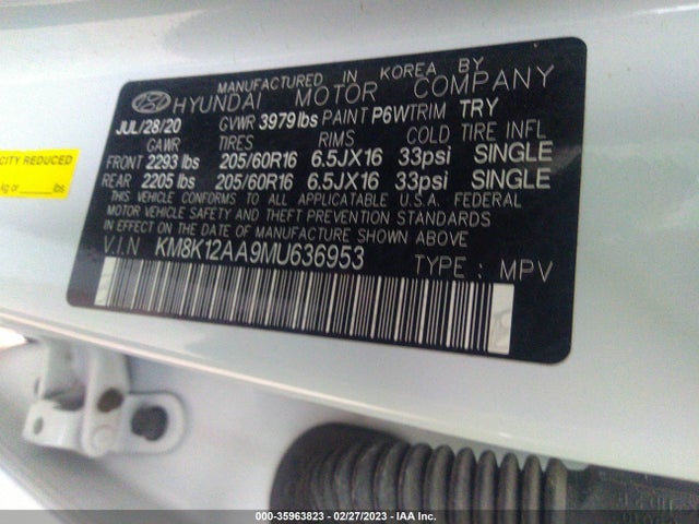 Hyundai Kona Se 2021 KM8K12AA9MU636953 Image 9