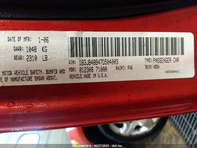 Dodge Caliber Sxt 2007 1B3JB48B47D504003 Image 10