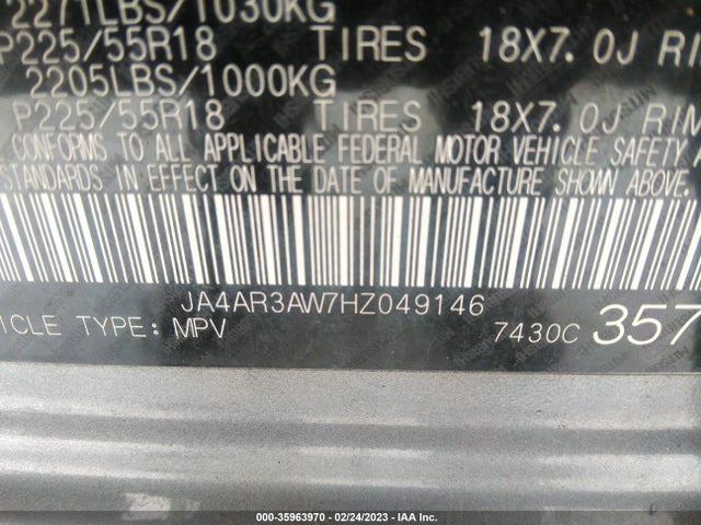 JA4AR3AW7HZ049146 Mitsubishi Outlander Sport Se 2.4