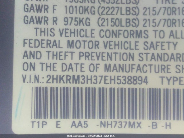Honda CR-V LX 2014 2HKRM3H37EH538894 Image 9