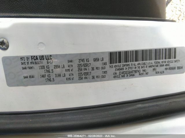 2C4RDGEG6HR798743 Dodge Grand Caravan Gt