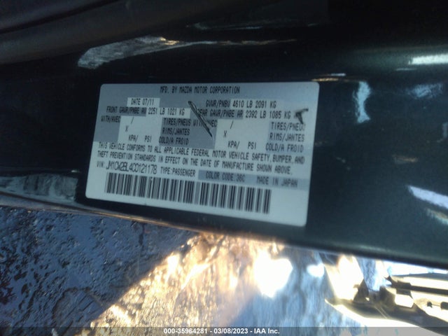 2012 MAZDA MAZDA5 SPORT VIN: JM1CW2BL4C0121178