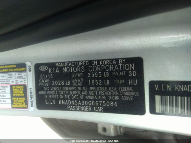 KNADN5A30G6675084 KIA Rio Sx