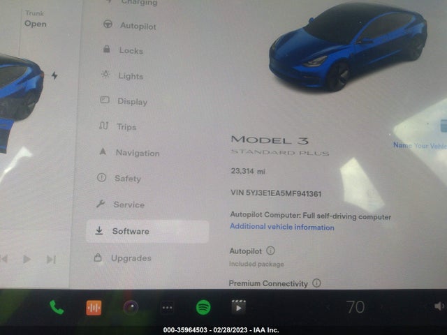 Tesla Model 3 Standard Range Plus 2021 5YJ3E1EA5MF941361 Image 7