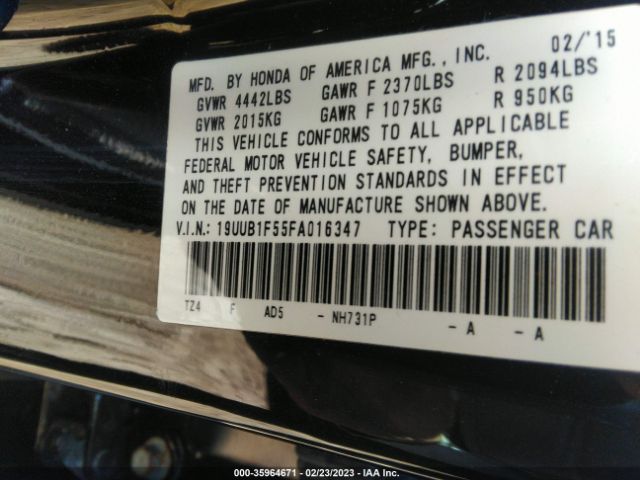 19UUB1F55FA016347 Acura TLX TECH