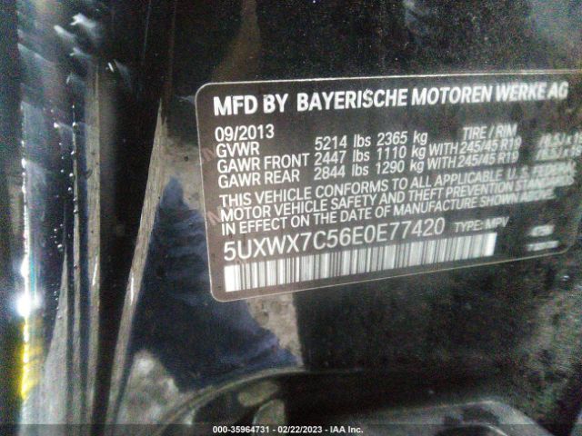 5UXWX7C56E0E77420 BMW X3 Xdrive35i