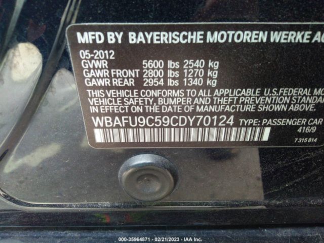WBAFU9C59CDY70124 BMW 5 Series 550i Xdrive