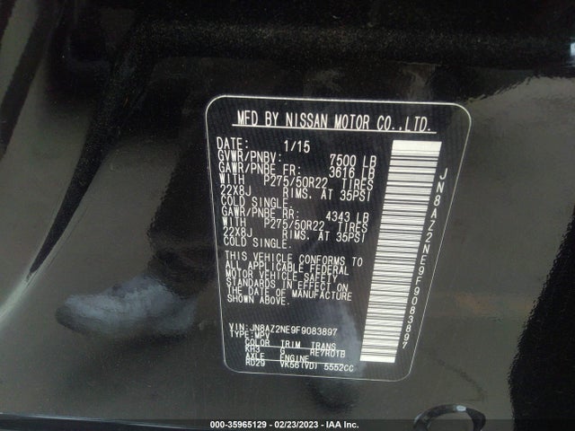 2015 Infiniti QX80, VIN: JN8AZ2NE9F9083897