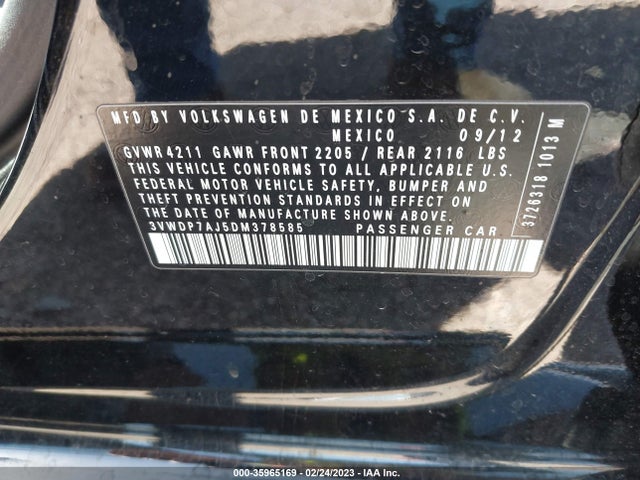3VWDP7AJ5DM378585 Volkswagen Jetta Sedan Se