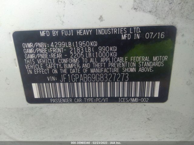 JF1GPAB69G8327273 Subaru Impreza Wagon 2.0i Premium