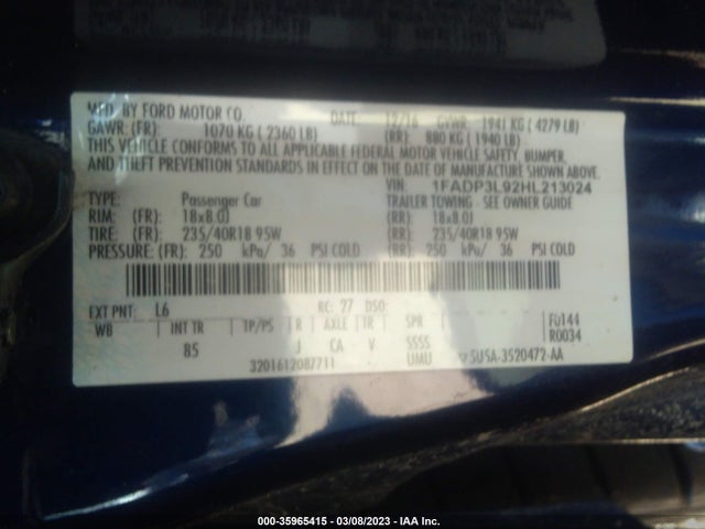 Ford FOCUS ST 2017 1FADP3L92HL213024 Image 9