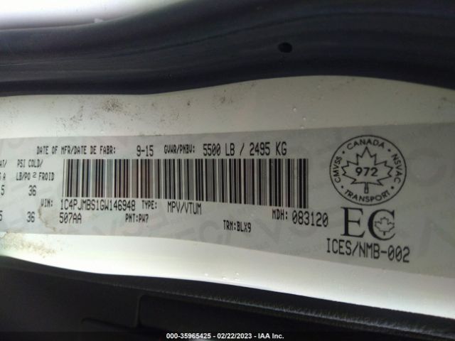 1C4PJMBS1GW146948 Jeep Cherokee Trailhawk