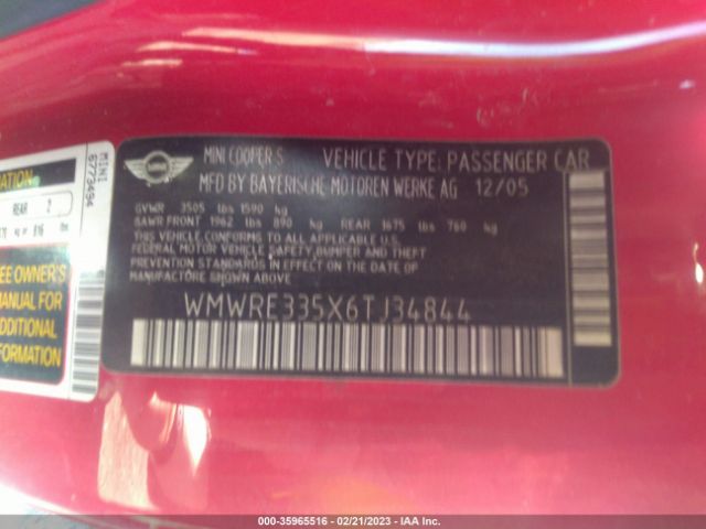 WMWRE335X6TJ34844 Mini Cooper Hardtop S