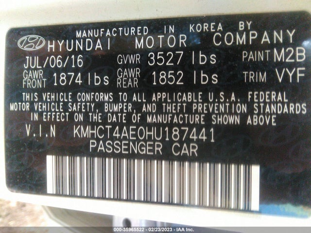 Hyundai ACCENT SE 2017 KMHCT4AE0HU187441 Image 10