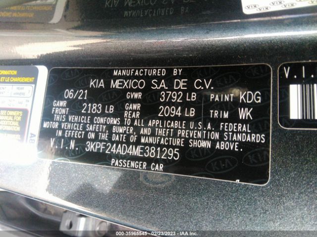 3KPF24AD4ME381295 KIA FORTE FE