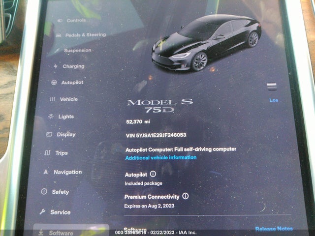 Tesla Model S 75d/100d/p100d 2018 5YJSA1E29JF246053 Image 7