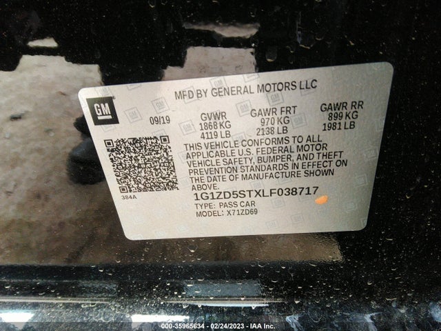 Chevrolet MALIBU LT 2020 1G1ZD5STXLF038717 Image 10