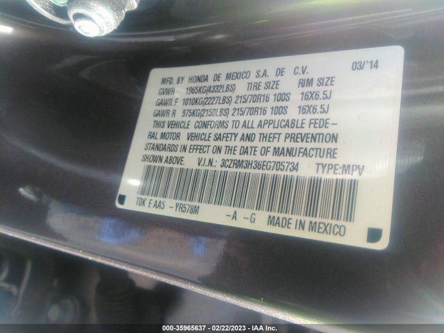 Honda CR-V LX 2014 3CZRM3H36EG705734 Image 9