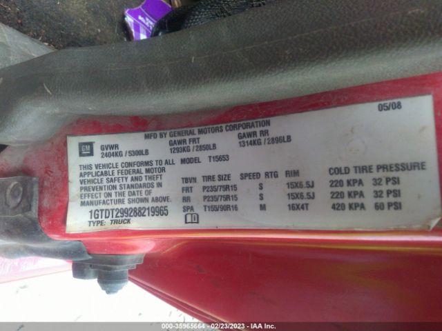 1GTDT299288219965 GMC Canyon