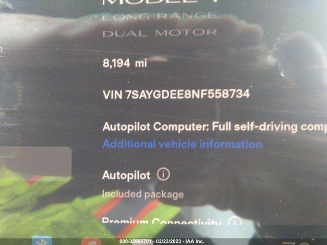 Tesla Model Y Long Range 2022 7SAYGDEE8NF558734 Image 7