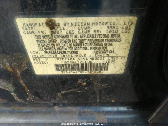 3N1AB6APXBL714868 Nissan Sentra 2.0 S