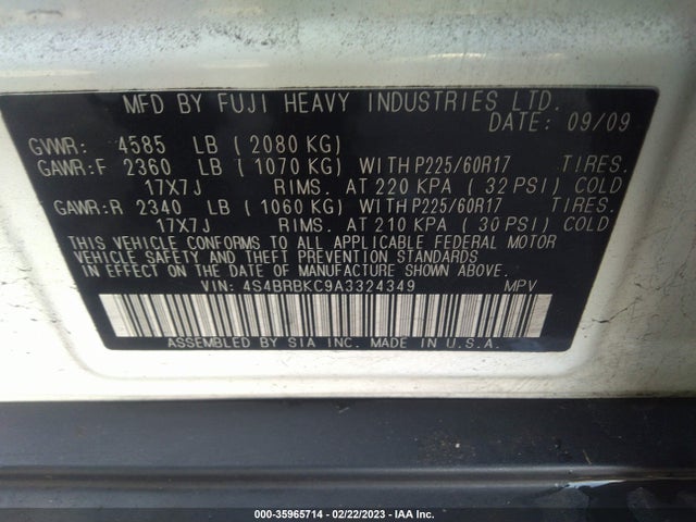 Subaru Outback Ltd Pwr Moon 2010 4S4BRBKC9A3324349 Image 10