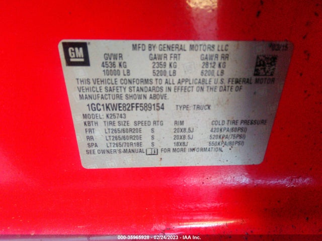 Chevrolet lml 2015 1GC1KWE82FF589154 Image 58