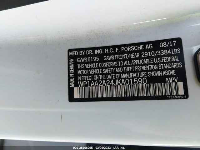 2018 Porsche Cayenne, VIN: WP1AA2A24JKA01590