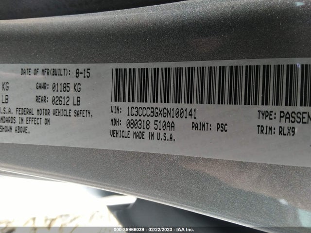 Chrysler 200 S 2016 1C3CCCBGXGN100141 Image 9