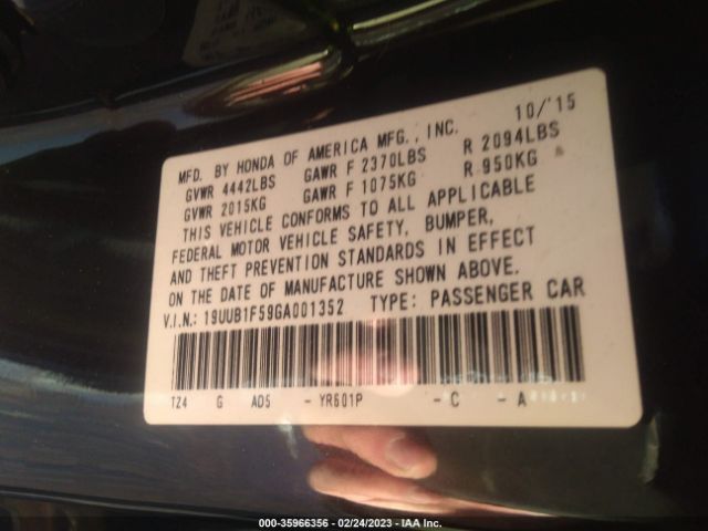 19UUB1F59GA001352 Acura TLX TECH