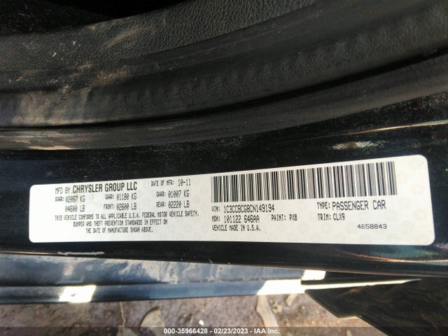 Chrysler 200 Limited 2012 1C3CCBCG8CN149194 Image 9