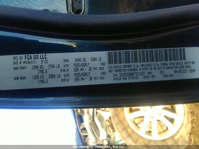 Dodge Journey Sxt 2015 3C4PDCBB8FT671267 Image 9