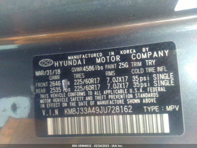 Hyundai Tucson Sel Plus 2018 KM8J33A49JU728162 Image 10