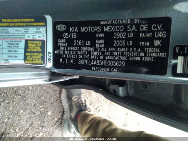 3KPFL4A85HE005629 KIA FORTE EX