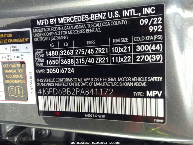 2023 Mercedes-Benz GLE-Class, VIN: 4JGFD6BB2PA841172