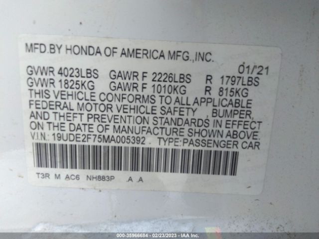 19UDE2F75MA005392 Acura Ilx Package
