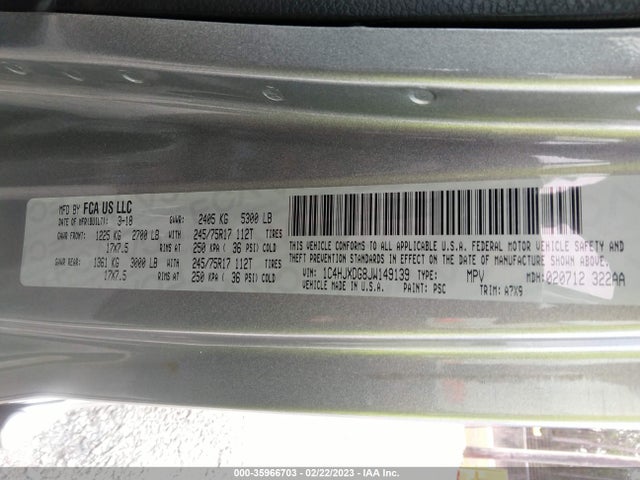 1C4HJXDG8JW149139 Jeep Wrangler Unlimited Sport S