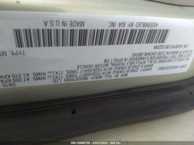 4S4BP61C067332094 Subaru Legacy Wagon Outback 2.5i