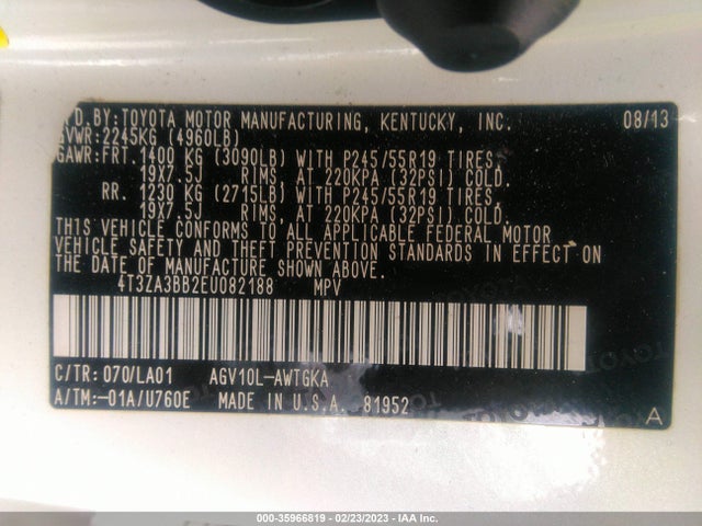 2014 Toyota Venza, VIN: 4T3ZA3BB2EU082188