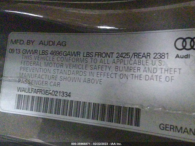 WAULFAFR3EA021334 Audi A5 Premium Plus