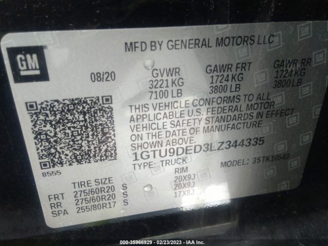 1GTU9DED3LZ344335 GMC Sierra 1500 Slt