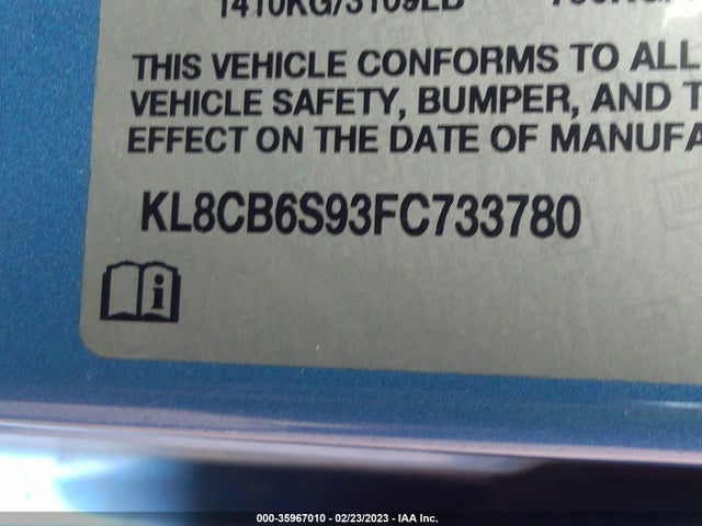 Chevrolet SPARK LS 2015 KL8CB6S93FC733780 Image 9