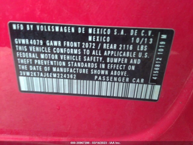 3VW2K7AJ6EM224362 Volkswagen Jetta Sedan S