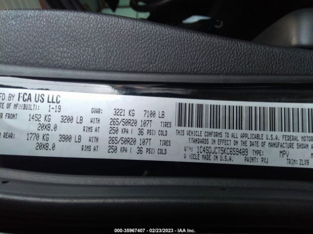1C4SDJCT5KC659489 Dodge Durango R/t