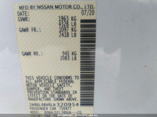 1N4BL4BV6LN320954 Nissan Altima 2.5 S